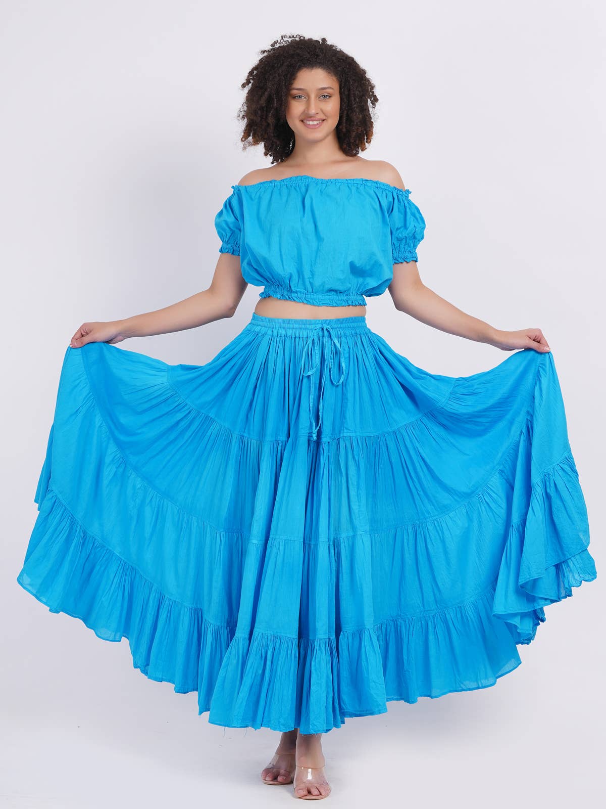 Wevez - Vente Jupe – femme - Jupe Renaissance en coton de 25 mètres de style American Tribal Style32