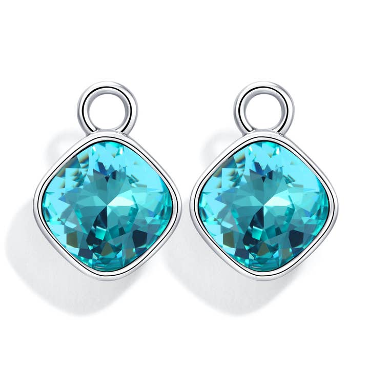 Swarovski lichtturkooise kussenmix charmehanger voor wholesale door My Jewellery Story