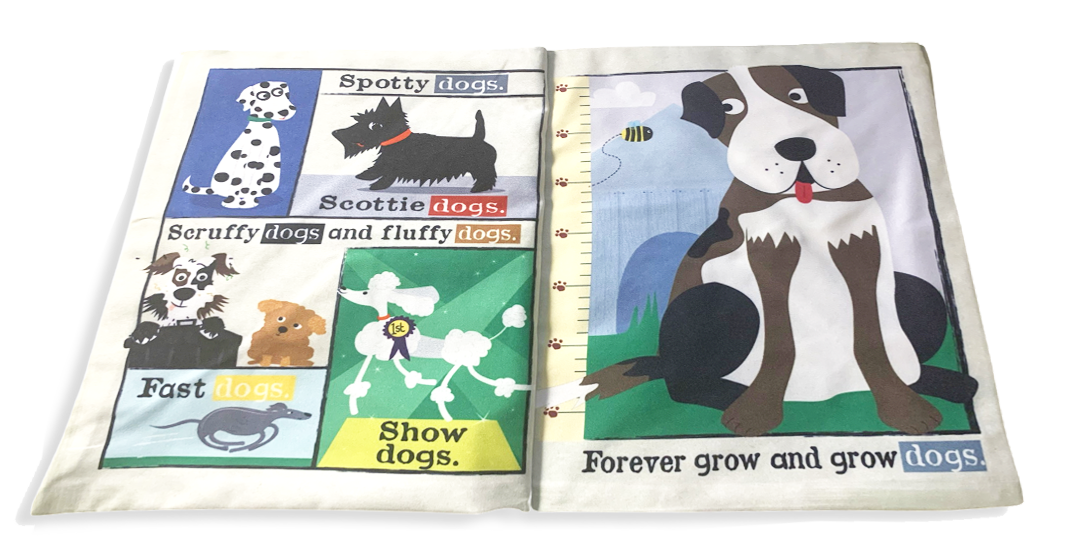 Jo & Nic's Crinkly Cloth Books - Wholesale Preschool Book (3-5) - Nursery Times Crinkly Newspaper - Just Dogs2