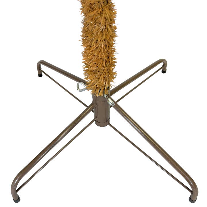 Tree Buddees - Vente Sapin de Noël artificiel - Vente à 50 % de réduction ! - Sapin de Noël palmier pré-éclairé de 2,1 mètres avec jupe couleur sable et 100 lumières LED blanches