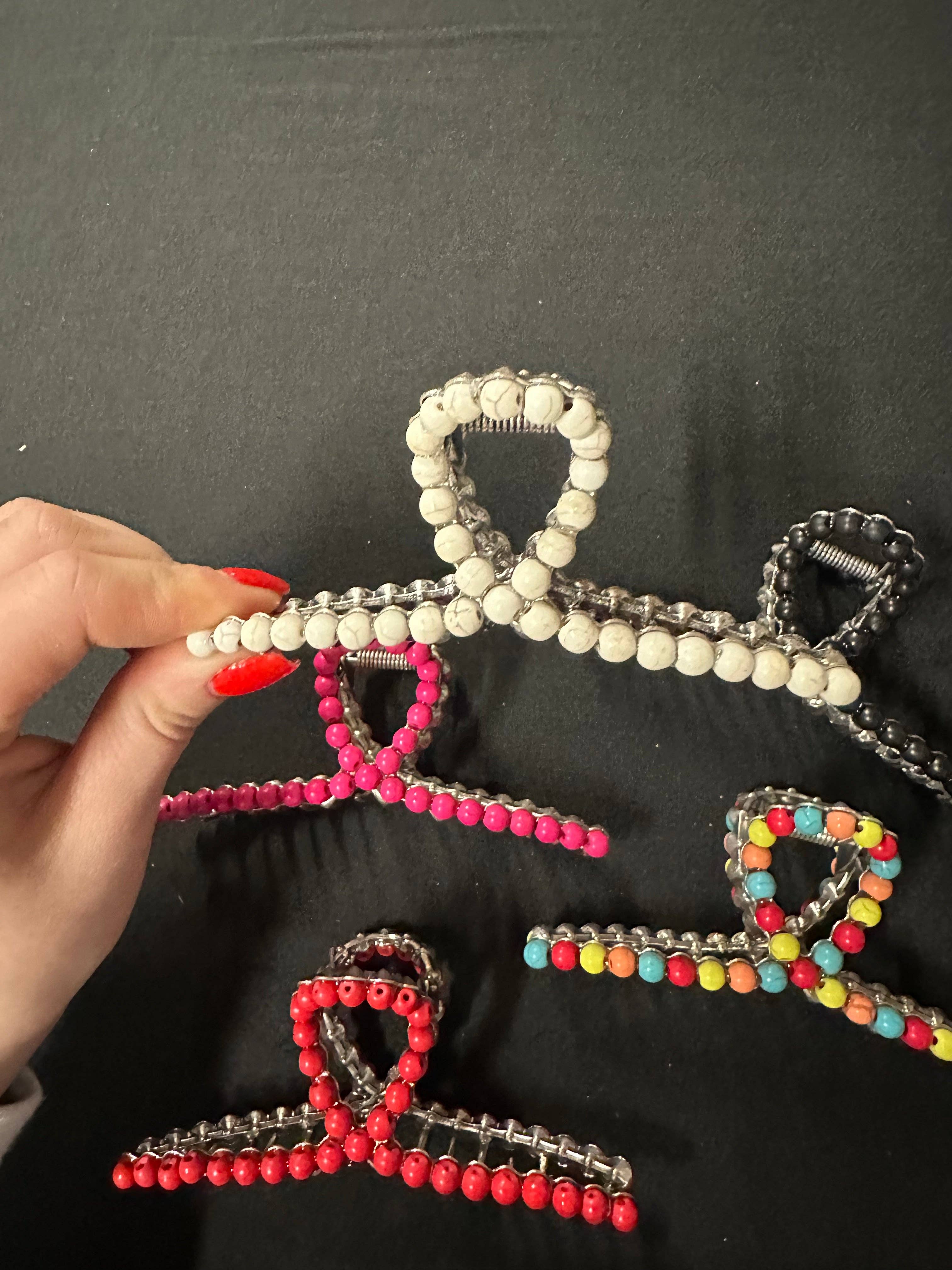 BDN Boutique - Vendita all'ingrosso Fermaglio per capelli - Donna - Grande fermaglio artigliato con perline occidentali7