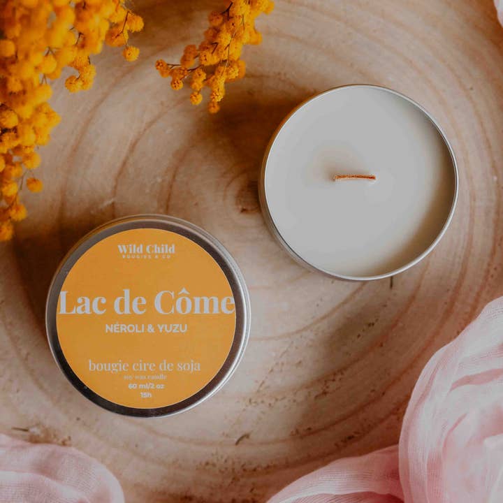 WILD CHILD Bougies & Co - Wholesale Travel Candles - NEROLI & YUZU mini candle0