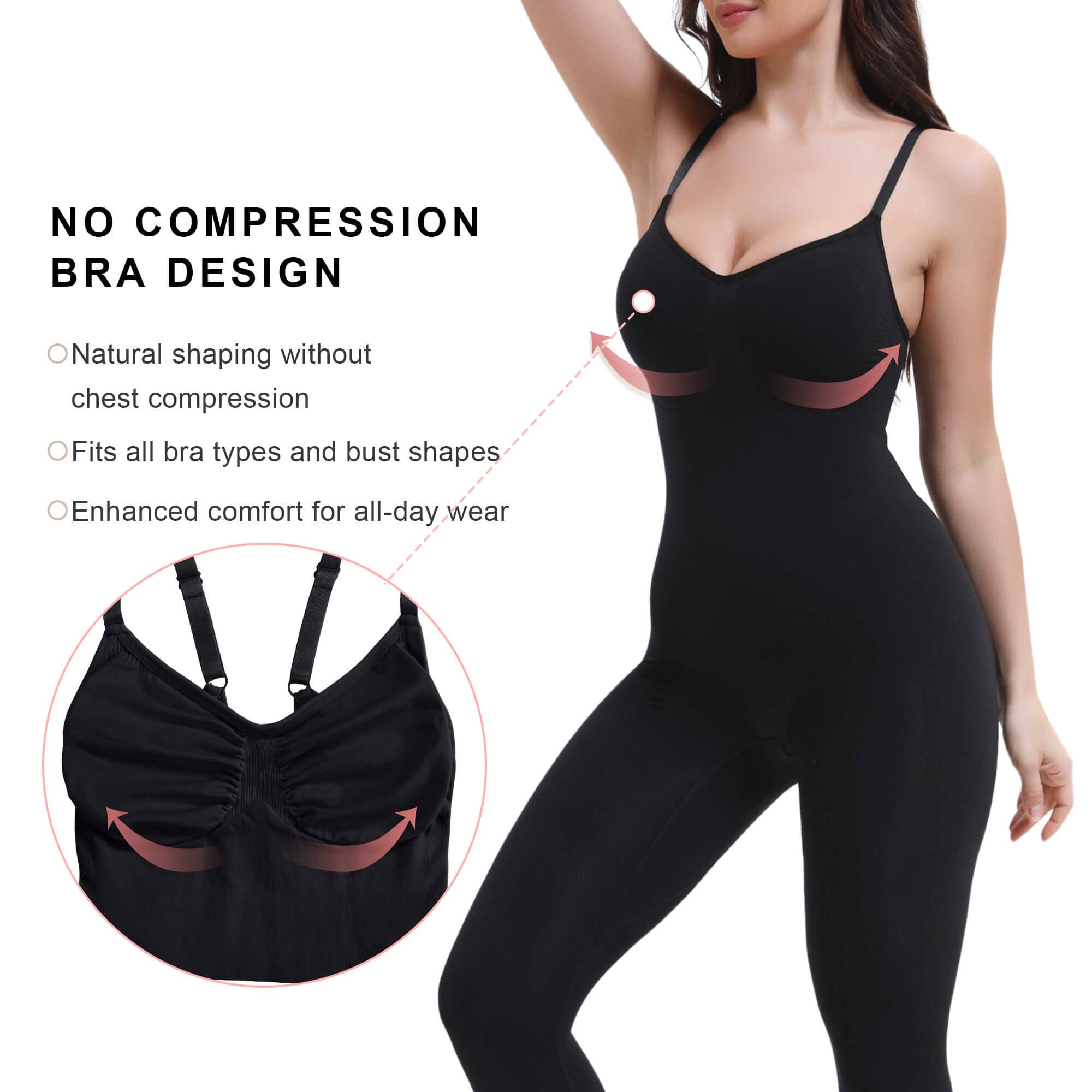SHAPERX - Wholesale Lingerie Bodysuit - Women's - SHAPERX 3-in-1 Seamless Full Body Compression Legging Bodysuit4