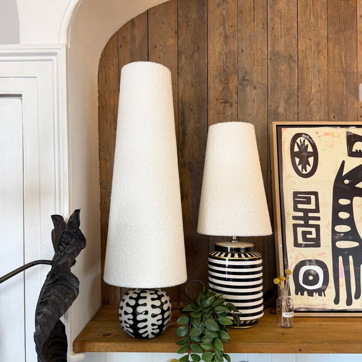 Buttermilk Boucle Oversized Cone Lampshades for wholesale by Love Frankie