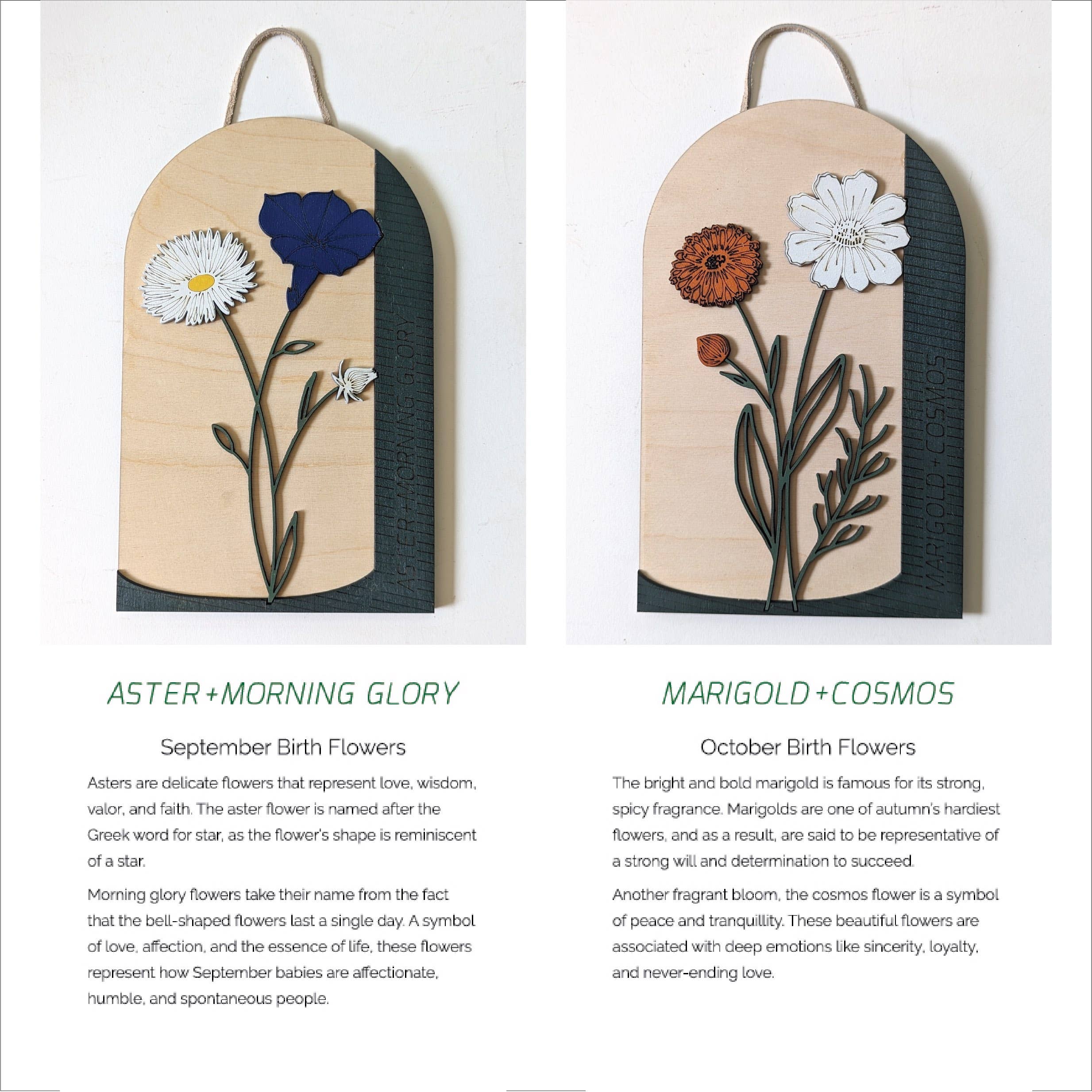 Makery Maven Co. - Wholesale Wall Accent - Birth Flower Wall Art | Individual Months of Collection3