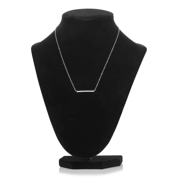 Club Rochelier - Wholesale Pendant/Charm Necklace - 5A Cubic Zirconia Horizontal Bar Necklace