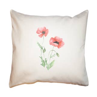 almohada cuadrada amapolas para venta al por mayor de Tina Labadini Designs
