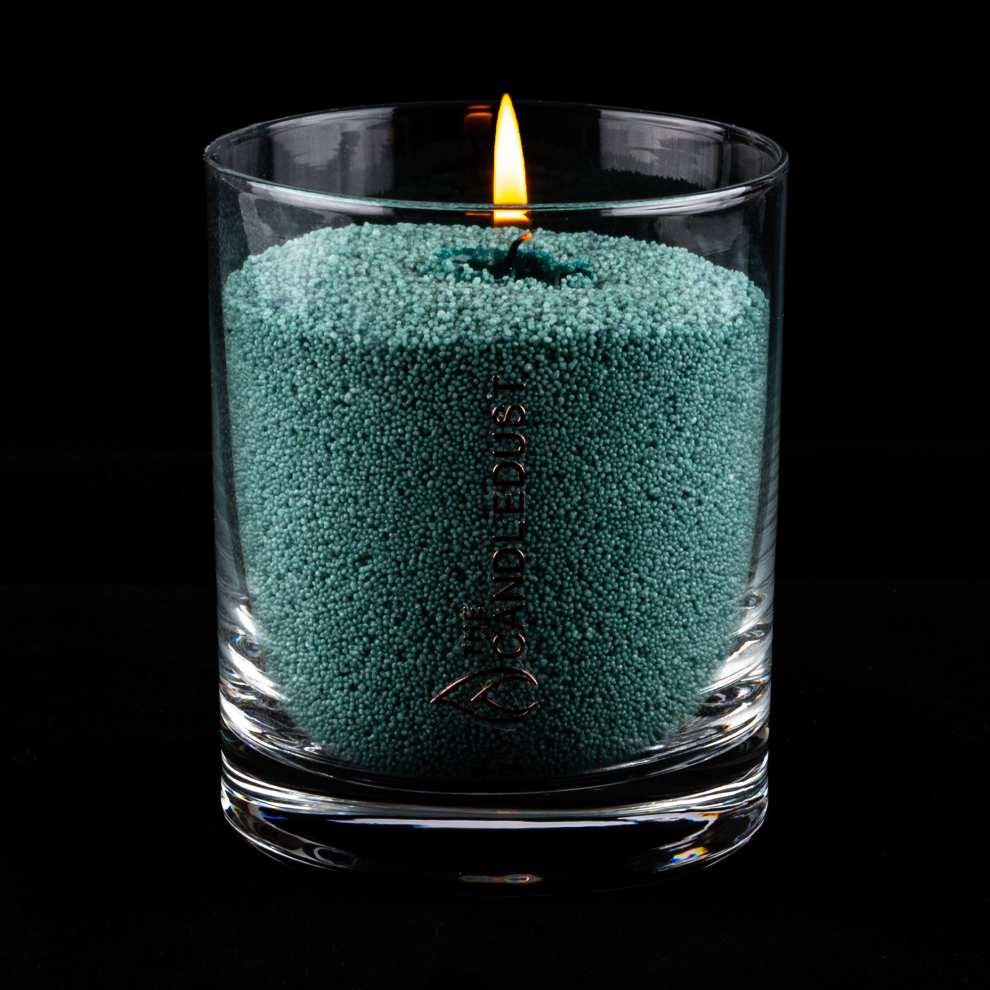 The Candledust - Wholesale Jar/Filled Candle - Emerald green unscented Sand Candle 160g1