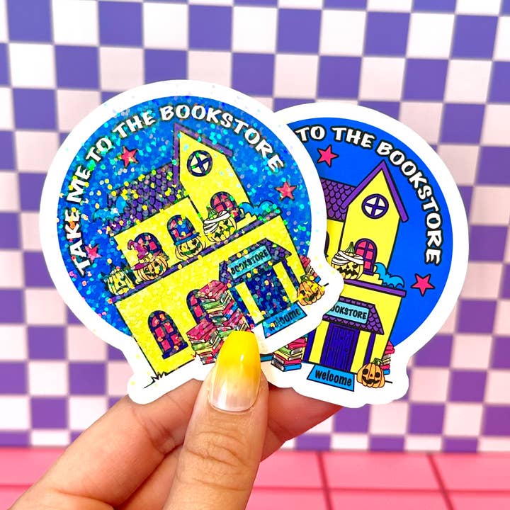 Bookish Halloween Bookstore Spooky Waterproof Vinyl Sticker for wholesale by Stickers+ X Ashley Bexar