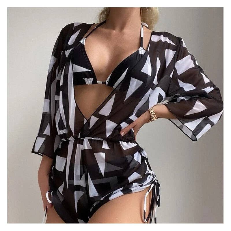 FurDecoration – Biquíni - Mulher por atacado – Conjunto de Biquíni de Três Peças com Design Dividido - Traje de Banho Modelo Netflix5