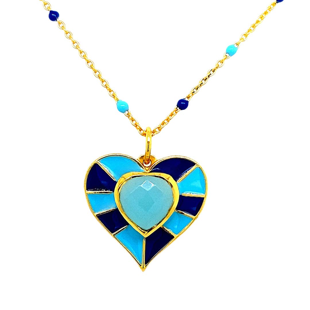 Gem Bazaar Jewellery – wholesale Band/Stackad Ring – Frutti Blue Ring i 18k guld och ljusblå emalj9