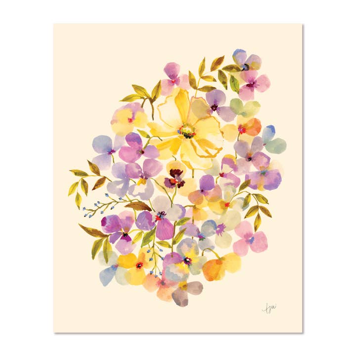 Stiefmütterchen-Party Kunstdruck für den Großhandel von Tara Wright Studio