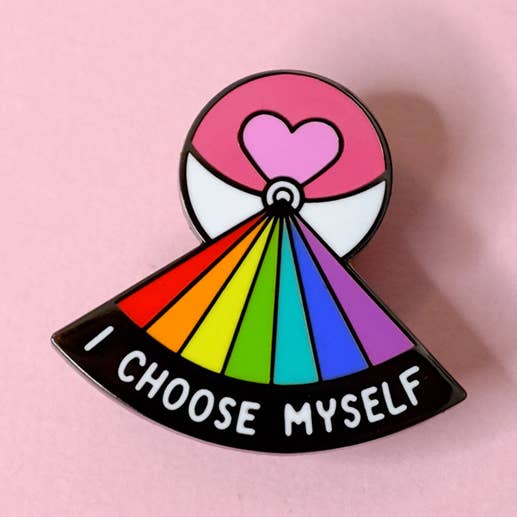 Alfinete I Choose Myself Loveball (Preto) por atacado de Bianca's Design Shop