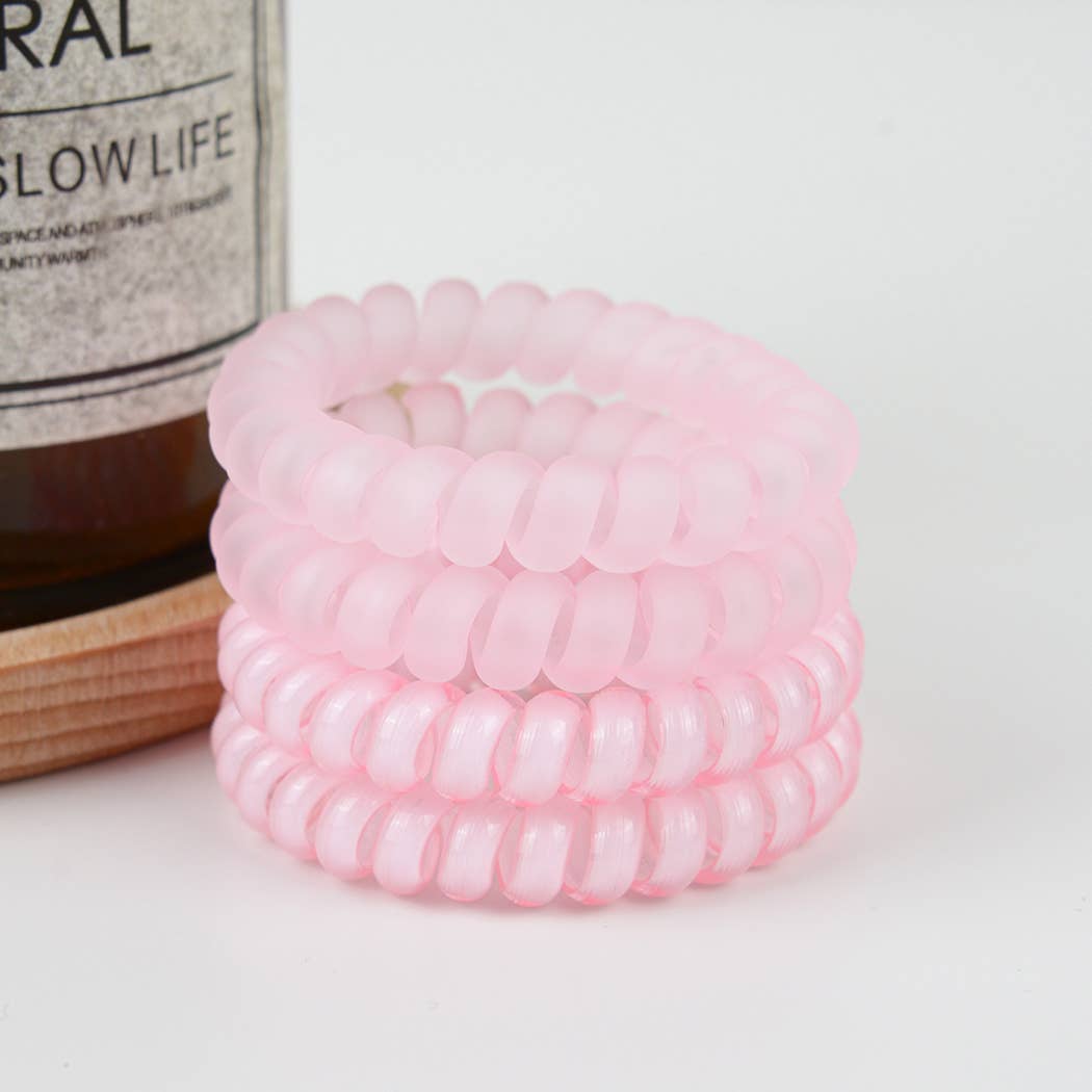 Pink Waterproof No Crease Spiral Hair Coils for wholesale on Faire1