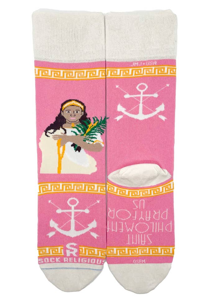 Chaussettes pour adultes St. Philomena pour la vente par Sock Religious