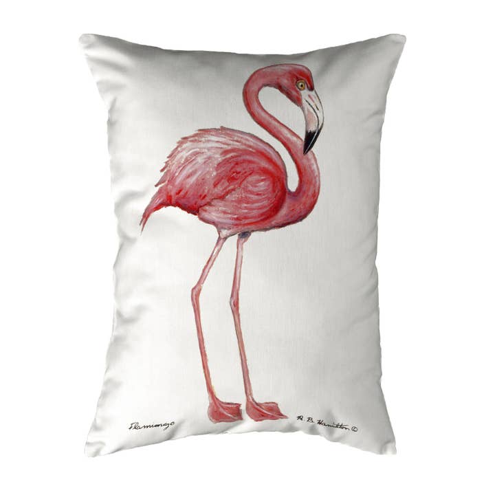 Flamingo Noncorded Pillow for wholesale by Betsy Drake Interiors