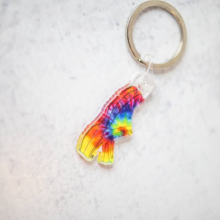 Savannah and James Co – Engroshandel Nøglering - Dame – Tie Dye Croc, nøglering