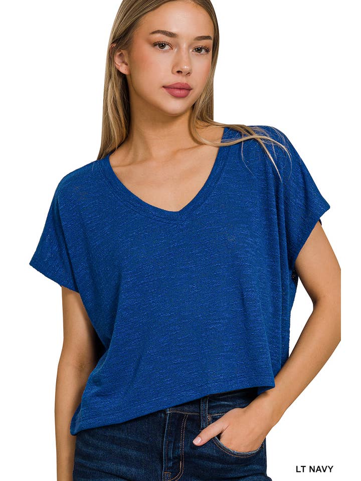 42POPS – wholesale Stickad topp - Dam – ._ Droppad axel Lättvikts Slubtröja6