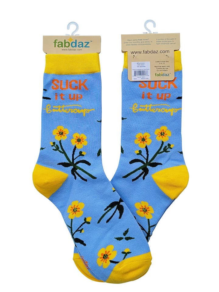 Fabdaz - Wholesale Socks - Women's - Suck It Up Buttercup Women's Crew Socks