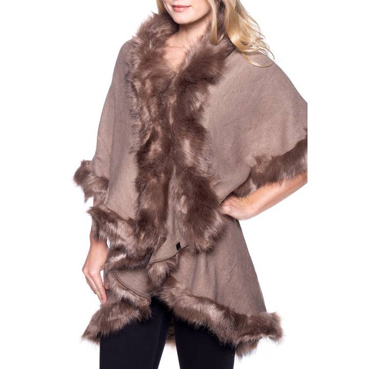 Faux Fur Poncho/Vest for wholesale by Funteze
