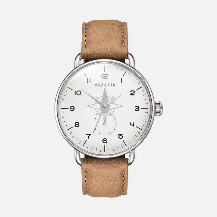 Silbernes Leder für den Großhandel von Nordvik Watches