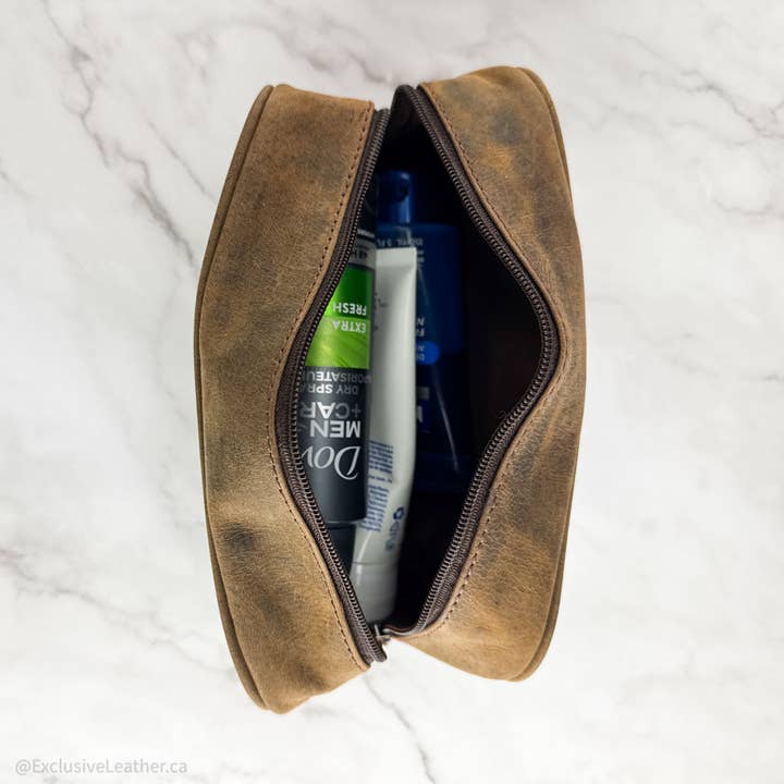 Exclusive Art Inc – Großhandel Kosmetiktasche – Unisex – Buff Leder Unisex Kulturbeutel / Toilettentasche - Wochenendausflug6