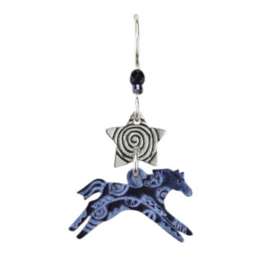 Star W/ Running Horse Black/Turq. for wholesale by Beautiful Medusa