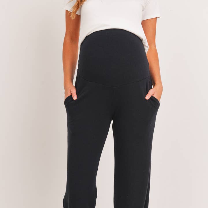 Straight Leg Maternity Terry Lounge Pants for wholesale by Hello Miz