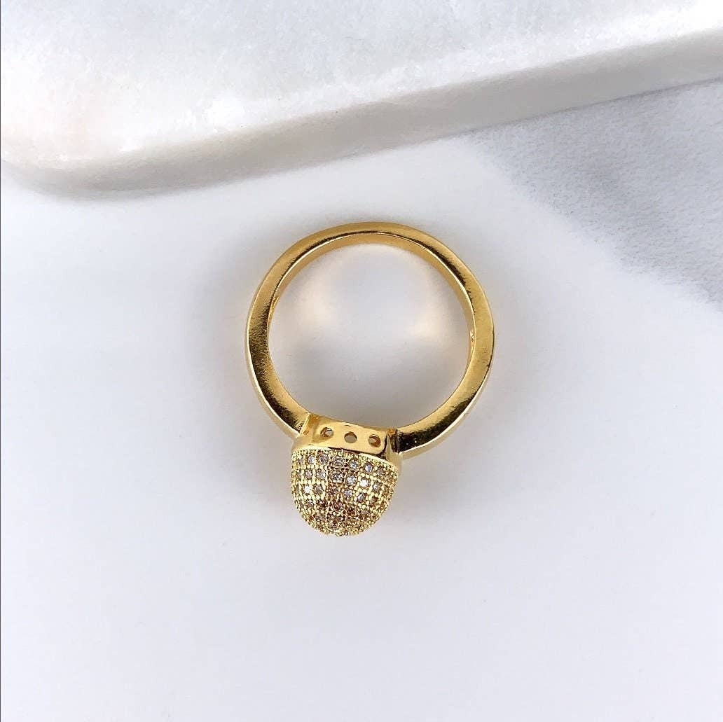 DIJU Jewelry - Wholesale  - 18k Gold Filled Micro Pave Cubic Zirconia Dome Ring Wholesale Jewelry Supplies3