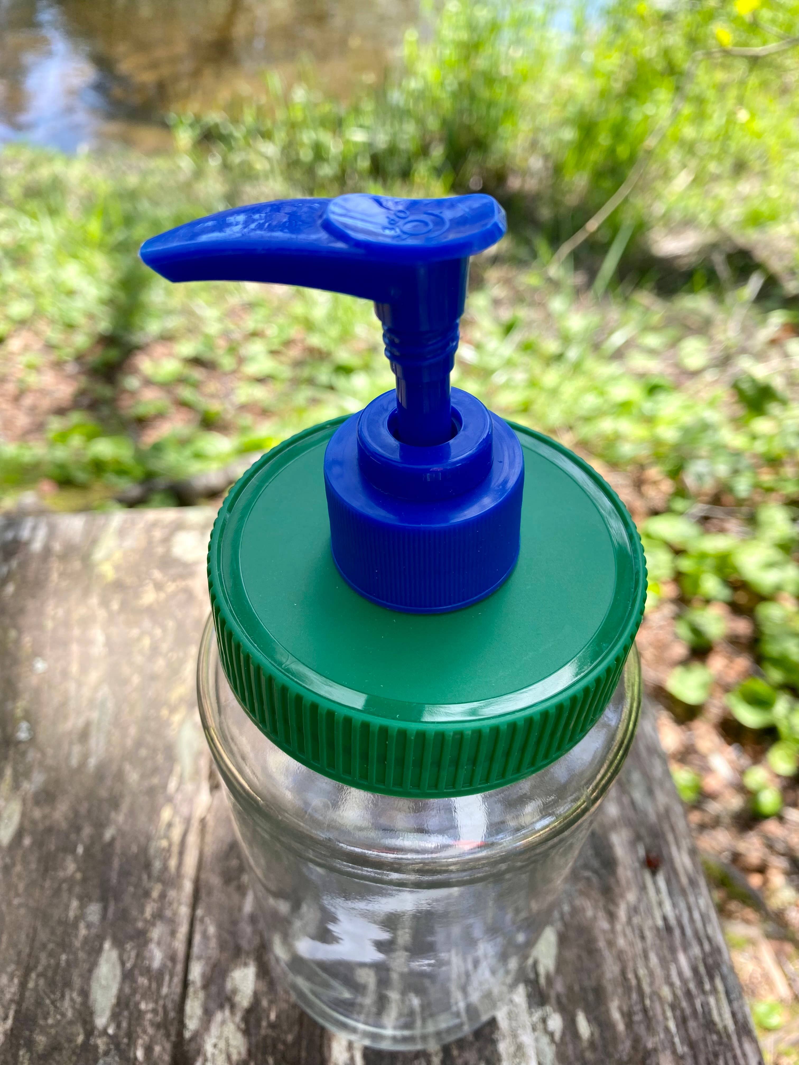 Simple Sundries, LLC - Wholesale Drink Lids - Mason Jar Pump Lid- Blue Green- length choice2