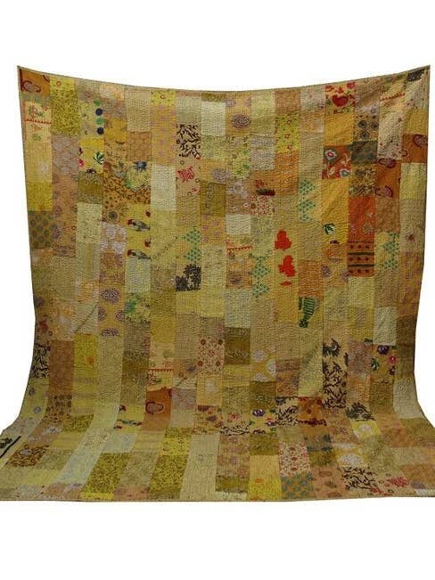 Edredones Kantha de Algodón Hechos a Mano Bohemios Khambadiya Reversibles para venta al por mayor de GYPSY STUDIO