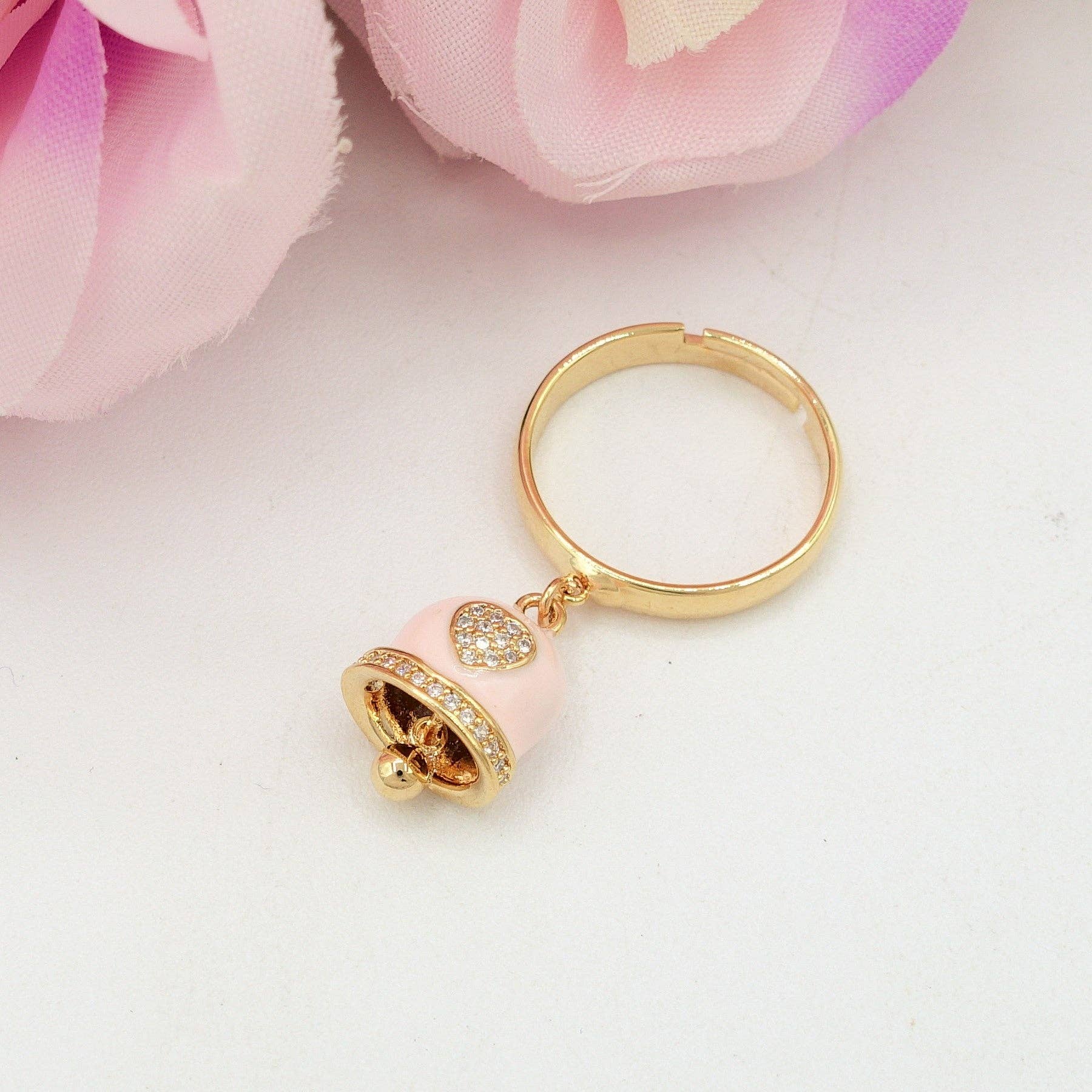 Daemon srls - Vente Solitaire - TINKERBELL RAINBOW - Bague cloche avec Zircon cubique en forme de cœur1