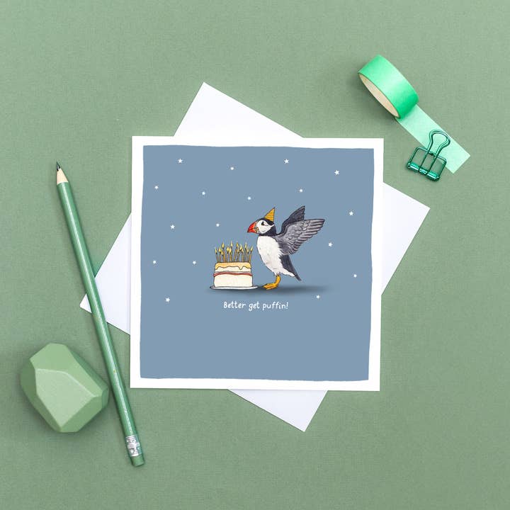 Wild Lines - Wholesale Birthday Card - Better Get Puffin! // Funny Puffin Birthday Card, Bird Cards5