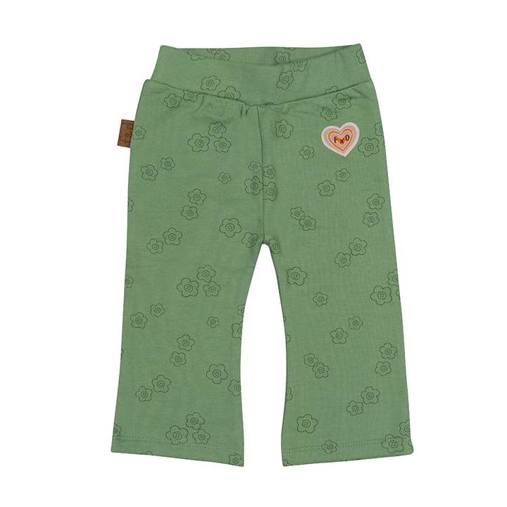 Flower Power Schlaghose AOP | Grün für den Großhandel von Frogs & Dogs
