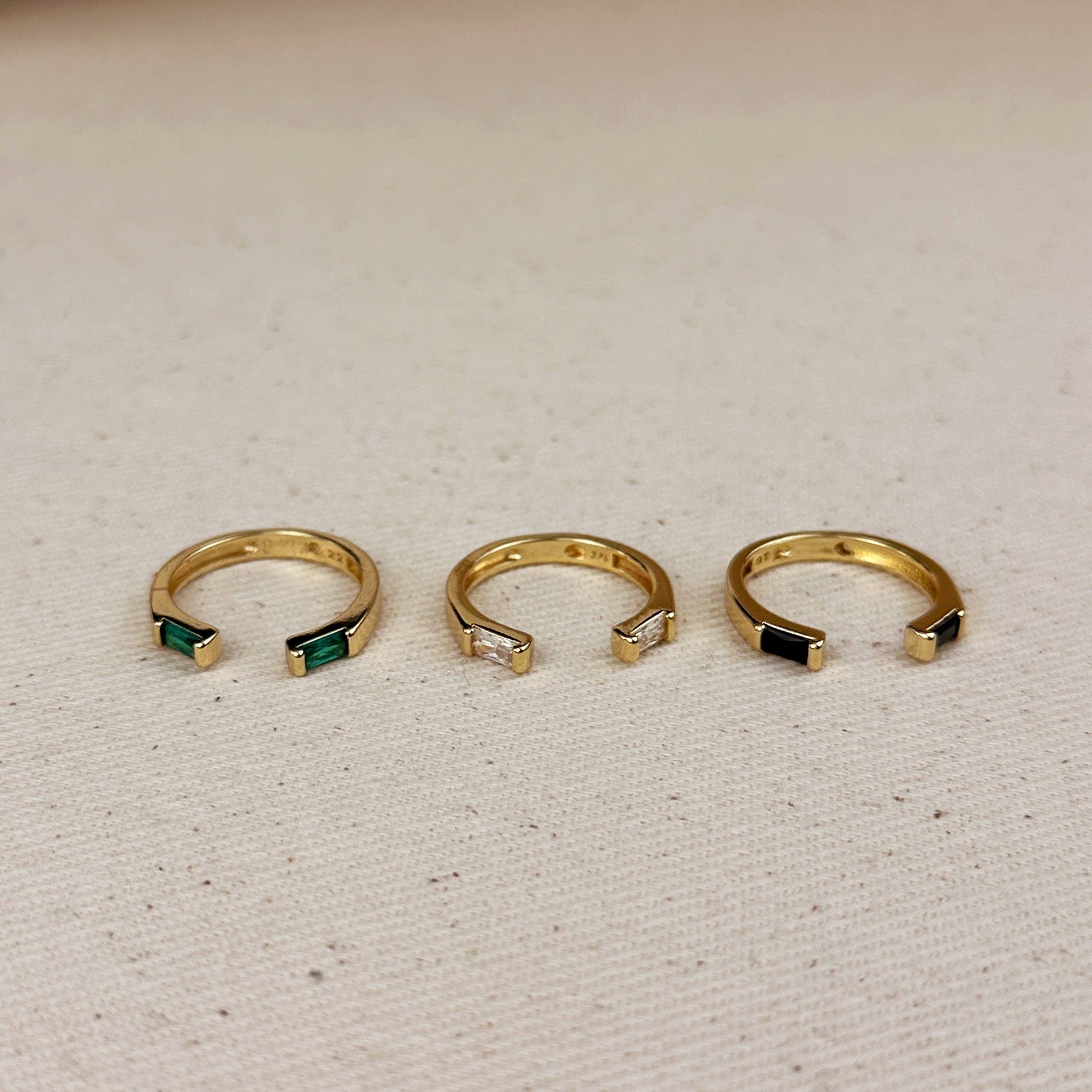 GoldFi - Wholesale Multi-Stone Ring - 18k Gold Filled Baguette CZ Band Ring3