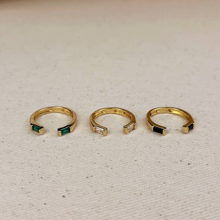 GoldFi - Wholesale Multi-Stone Ring - 18k Gold Filled Baguette CZ Band Ring3