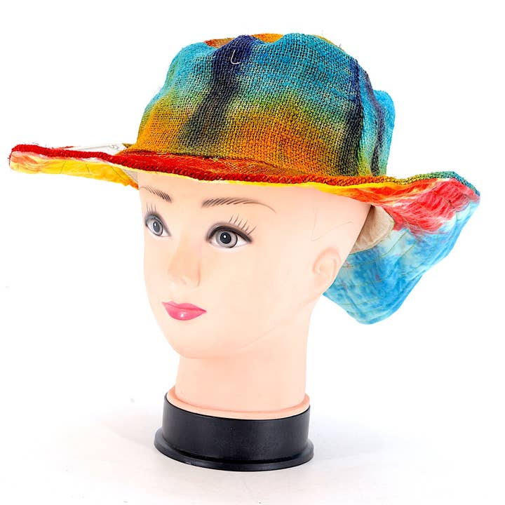 Himalaya Handmade - Wholesale Bucket Hat - Women's - 100% Hemp Handmade Hippie Tie Dye Bohemian Hat21