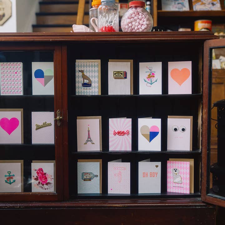 Petra Boase Ltd (US Duties Paid) – Engroshandel Brevpapir/sæt med noteskort – Kort med påsyet patch (6 stk.) Love Songs mixbånd3