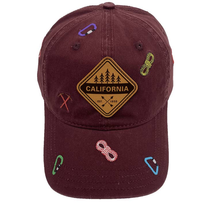 Northern Icons Creations INC - Wholesale Baseball cap – Unisex - California Hiking Adventure Baseball Cap – Outdoor Climbing Rope & Carabiner Embroidered Hat for Travelers5