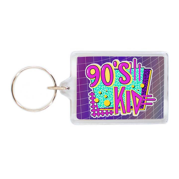 90s Kid Plastic Keychain for wholesale by Lucky Mfg. Co.