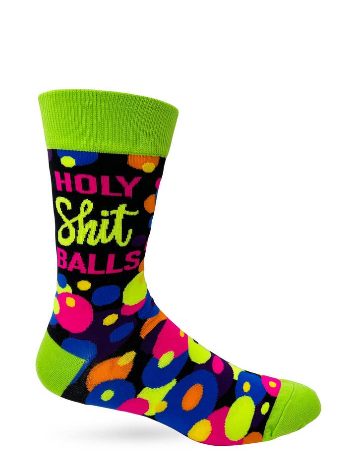 Fabdaz - Wholesale Socks - Men's - Holy Shit Balls Men's Novelty Crew Socks