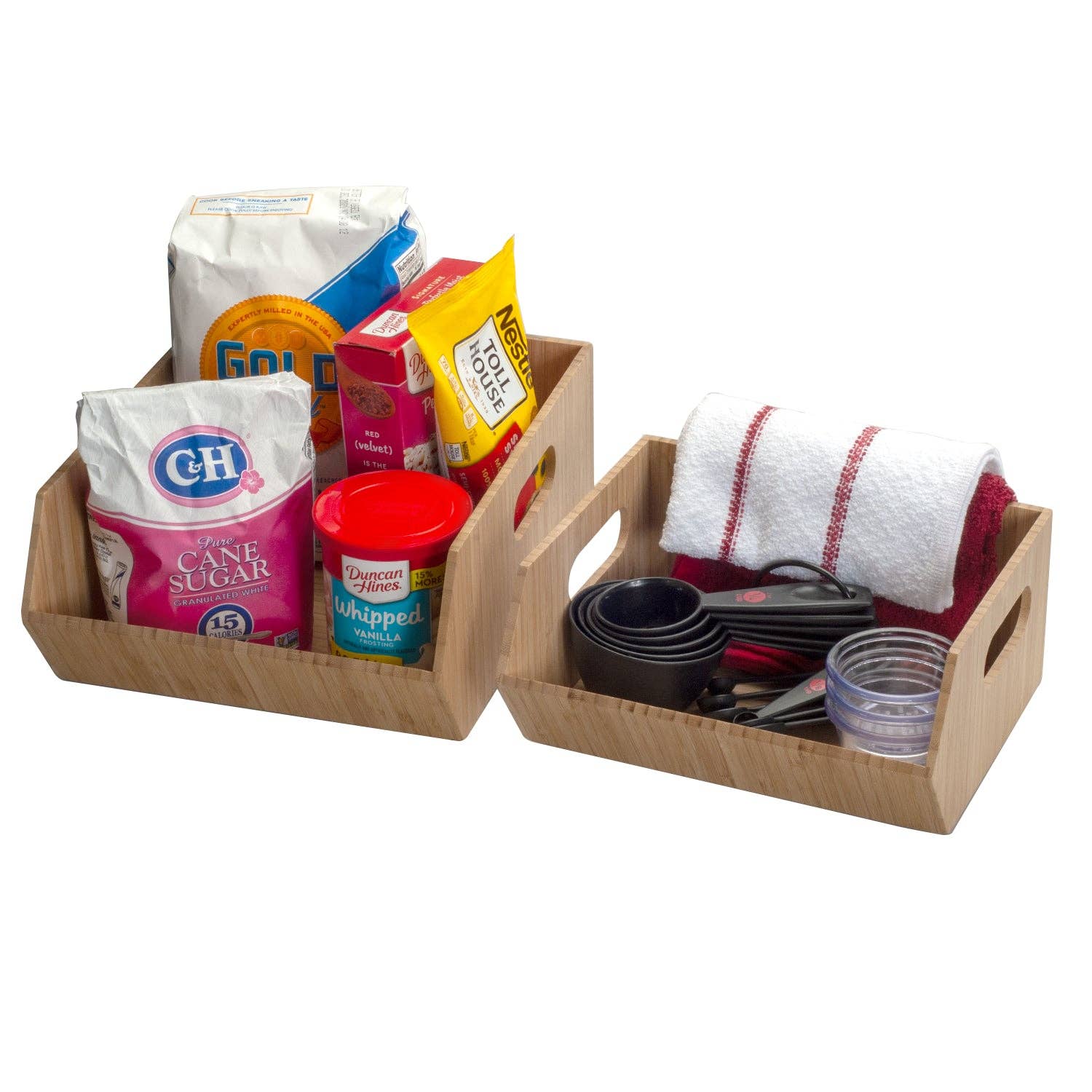 MobileVision - Wholesale Kitchen Storage/Organizer - Bamboo XL Storage Bins 2 PC Set9