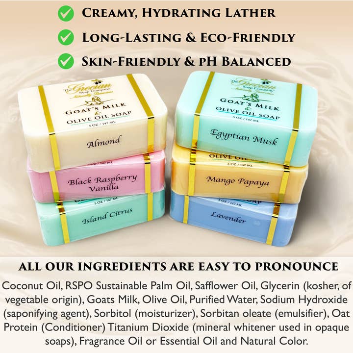 5oz. Goats Milk & Olive Oil Soap Bars - Reduced Price for wholesale by The Grecian Soap Company