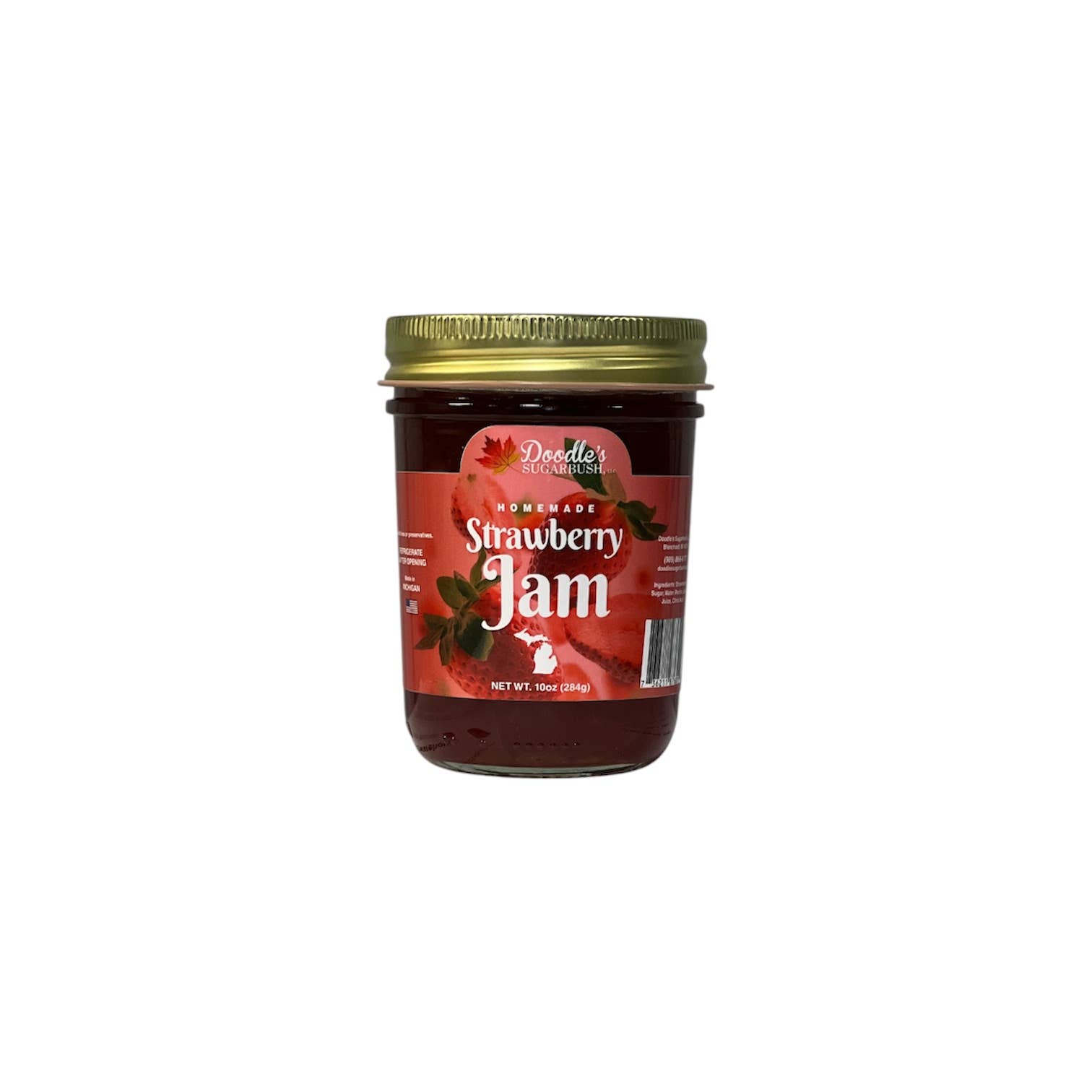 Doodle's Sugarbush, LLC - Pure Michigan Maple Syrup - Wholesale Jam/Jelly - Strawberry Jam - 10oz jar