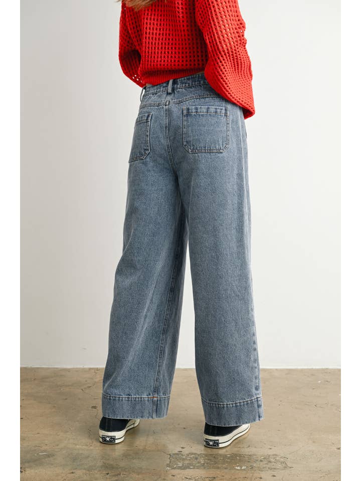 BUTTERMELON - Wholesale Jeans - Women's - Wide-Leg Denim Jeans - BMP7720