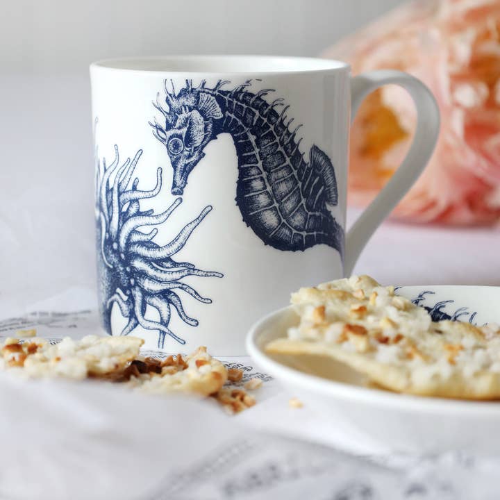 Cream Cornwall - Wholesale Coffee Mug - Bone China Seahorse Mug2