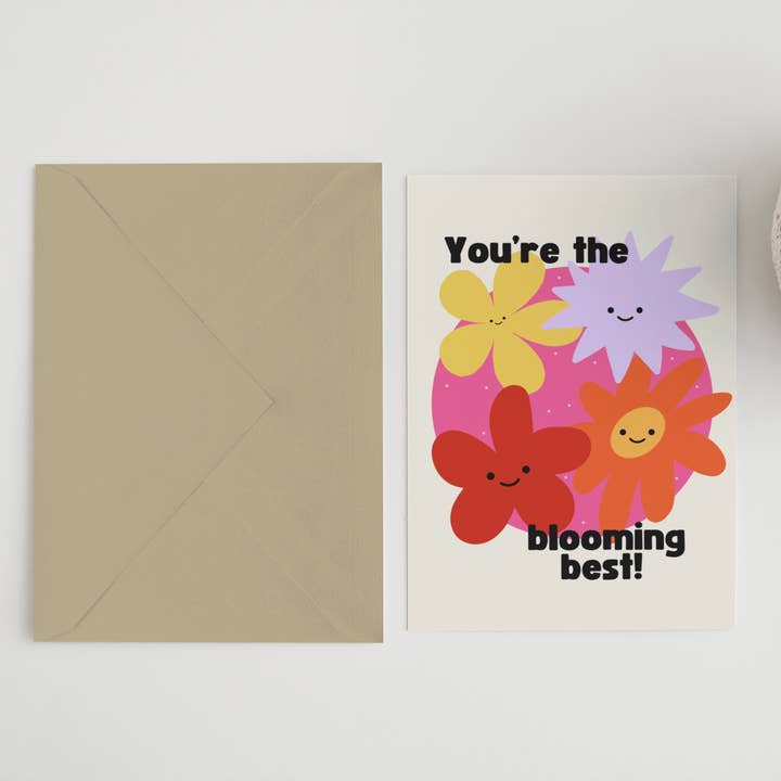 You’re the blooming best! A6/5x7 card for wholesale by Blue Iris Designs Co