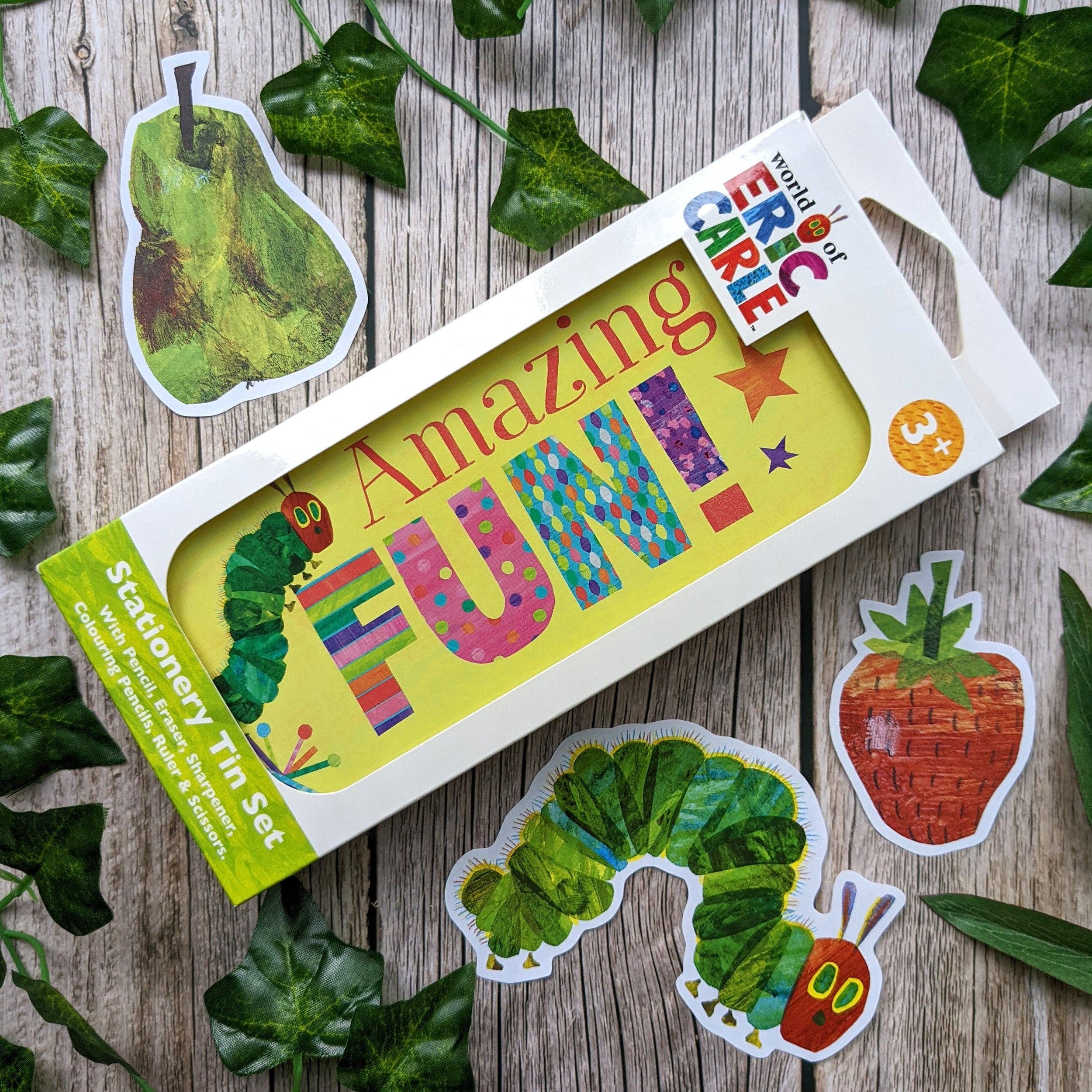 Robert Frederick Ltd – wholesale Stationery/notecard set – The Very Hungry Caterpillar Children’s Stationery Tin Set - First School Stationery Set For Ages 3 and Upward3