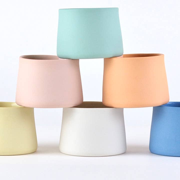 Porcelain Rainbow Mini Espresso Cups - Set of 6 Mix Colors for wholesale by Houb Atelier