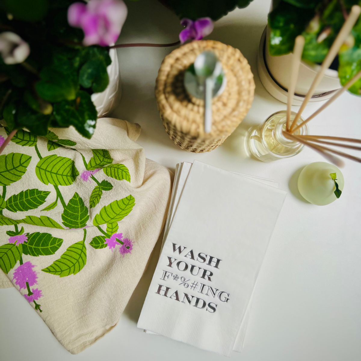 Sunshine Daisy LLC - Wholesale Hand Towel - Wash Your F*%#ING Hands Paper Guest Towels, Pack of 207